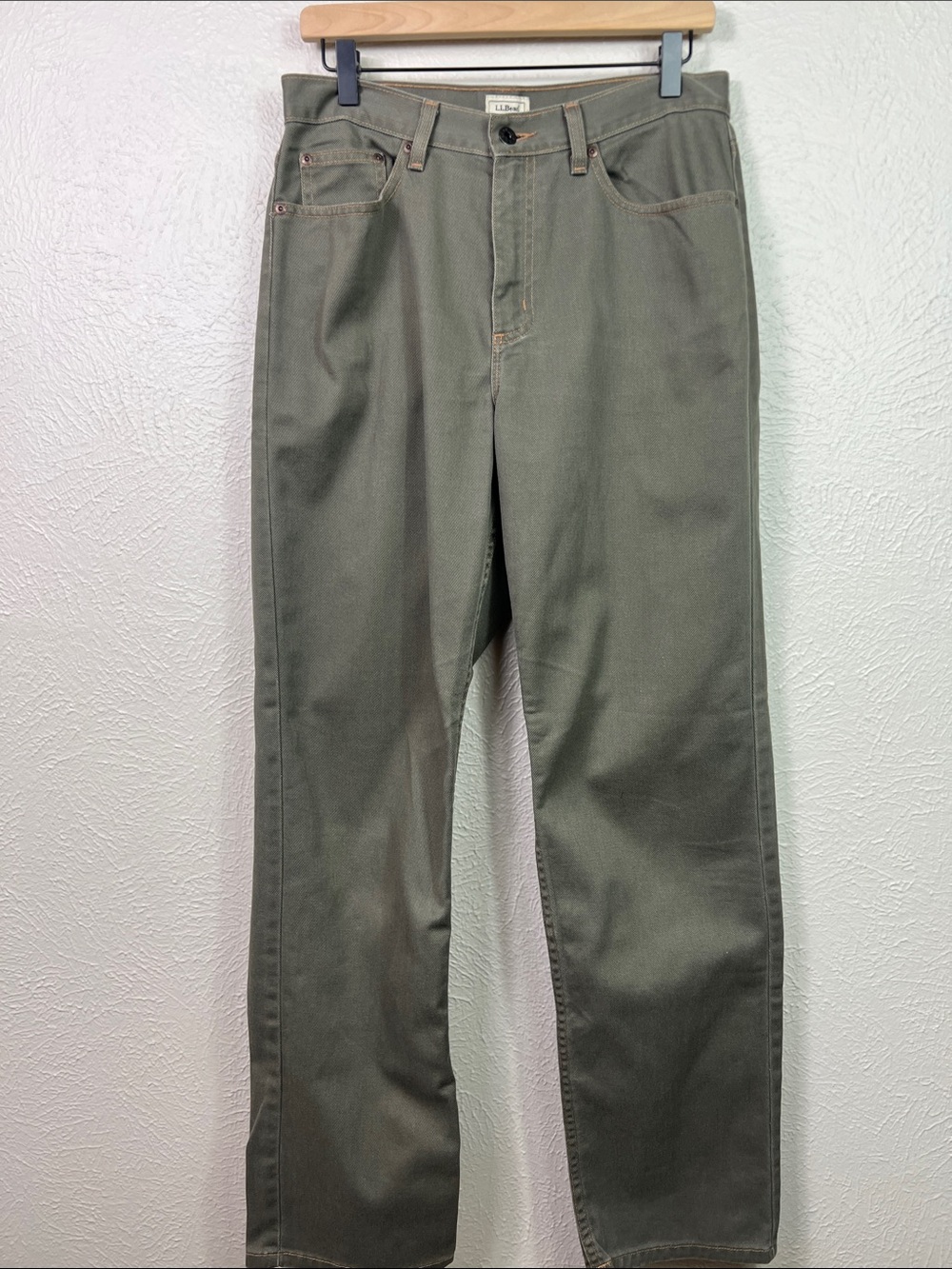 L.L. Bean Green Gray 5 Pocket Straight Classic Jeans 12 Tall
